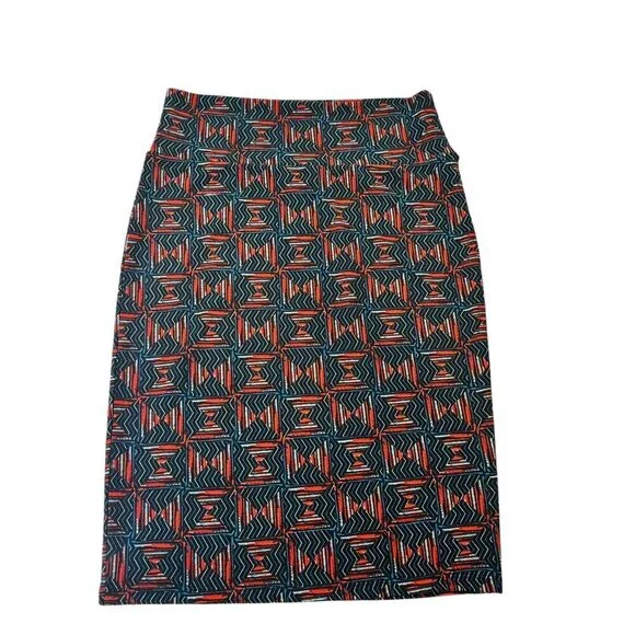 LuLaRoe Cassie Women's Navy Blue & Red Skirt - Picture 2 of 6